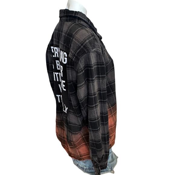 Some Wine In the Belly Plaid Flannel Shirt MEDIUM Oversize Unique Game of Throne - Picture 3 of 6